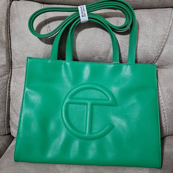 Telfar Medium Green Screen Shopping Bag - Picture 1 of 5